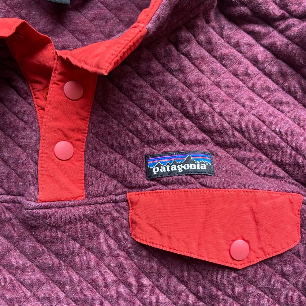 PATAGONIA ORGANIC COTTON QUARTER BUTTON UP MAROON SIZE SMALL - Picture 3 of 9